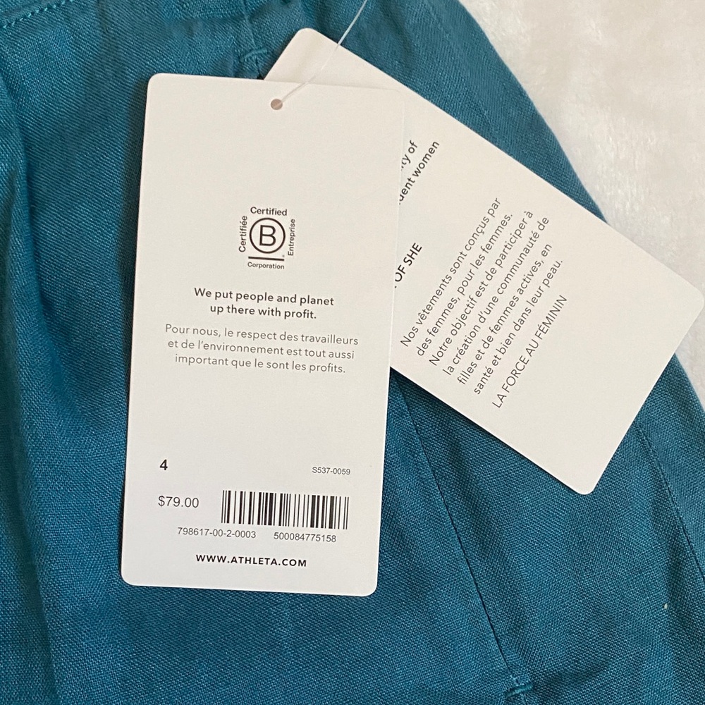 Athleta Teal Women's Flat Front Shorts - Picture 3 of 10